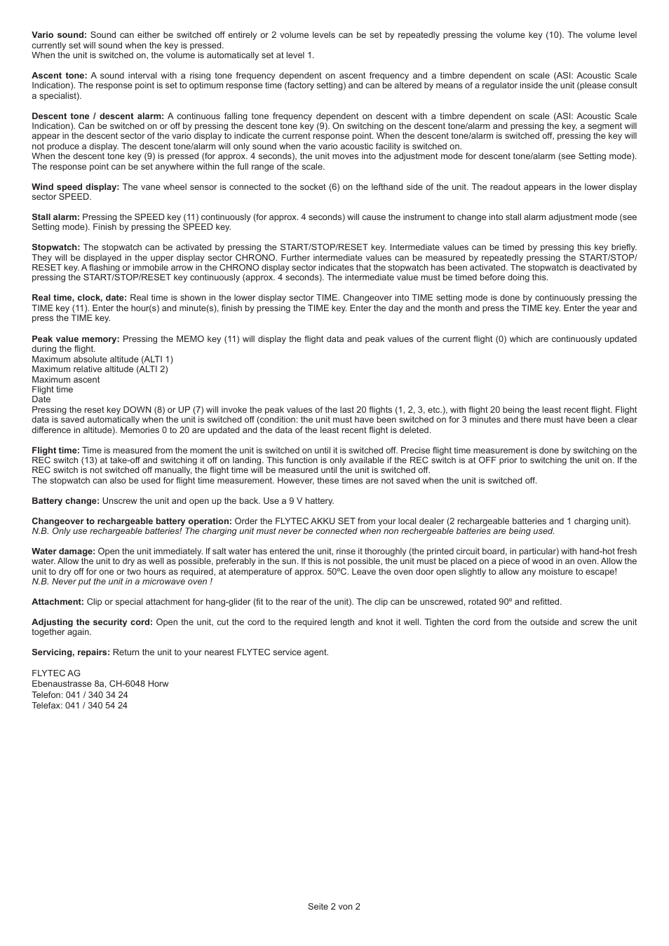 Flytec 3020 User Manual | Page 2 / 2