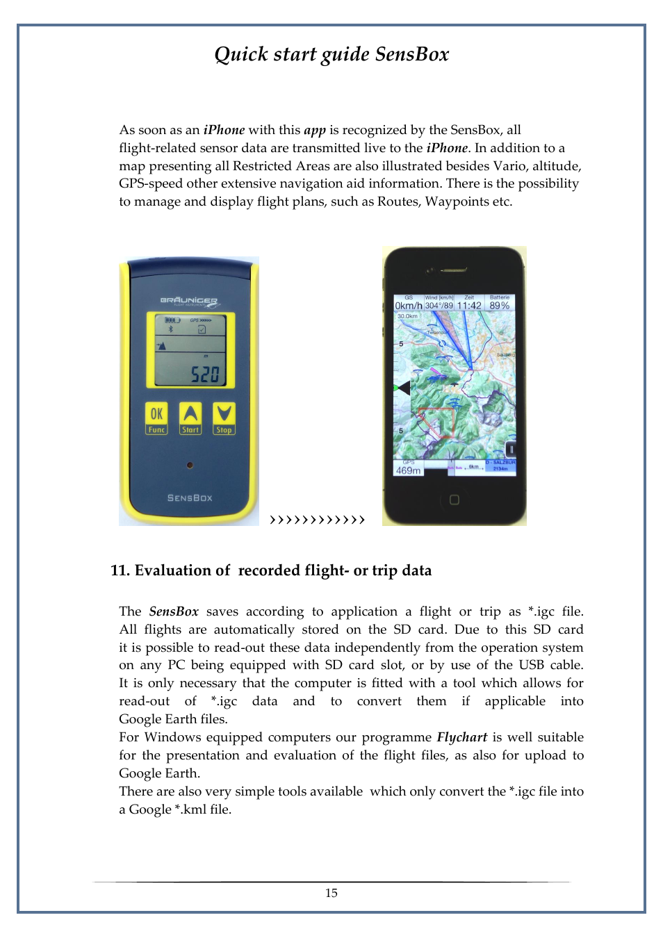 Evaluation of recorded flight- or trip data, Quick start guide sensbox | Flytec SensBox User Manual | Page 15 / 17