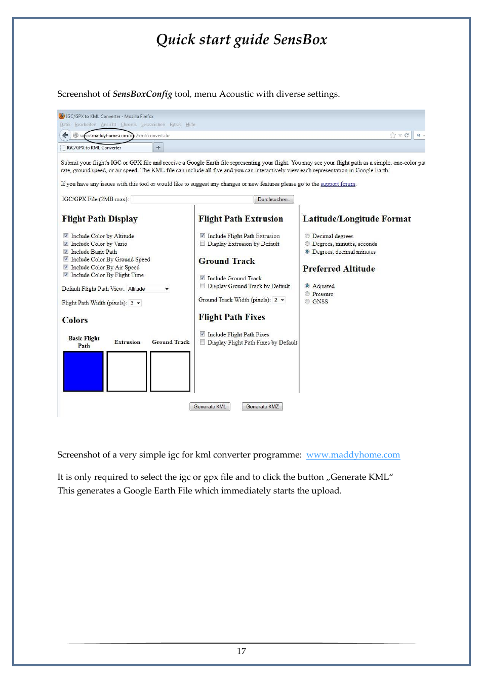 Quick start guide sensbox | Flytec SensBox User Manual | Page 17 / 17