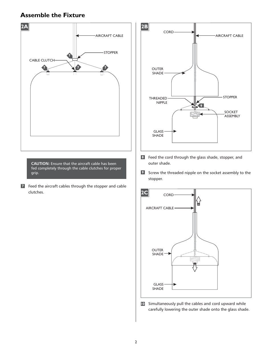 Assemble the fixture | LBL Lighting MEZZO GP User Manual | Page 2 / 4
