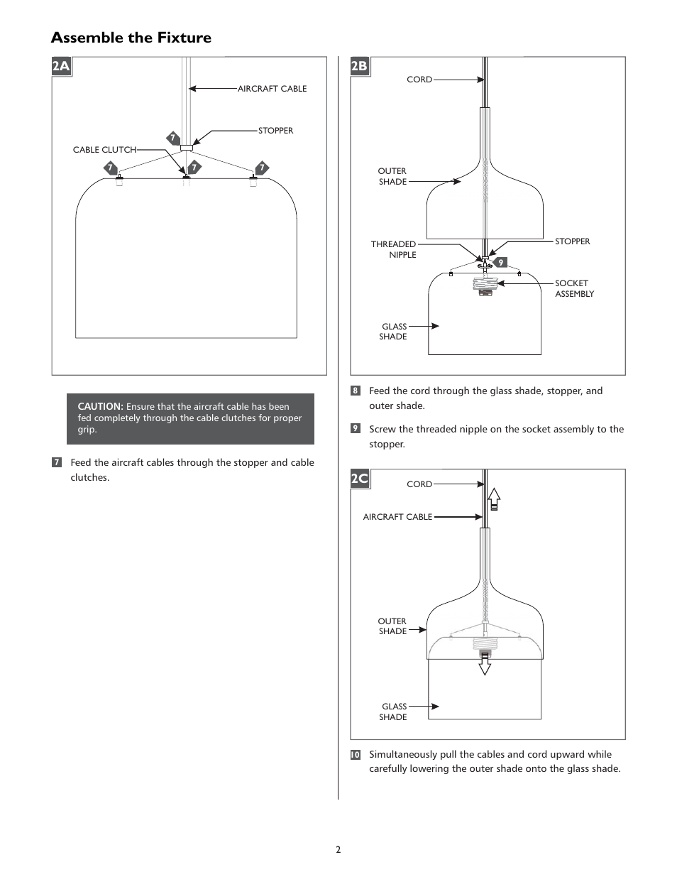 Assemble the fixture | LBL Lighting MEZZO GPCF User Manual | Page 2 / 4