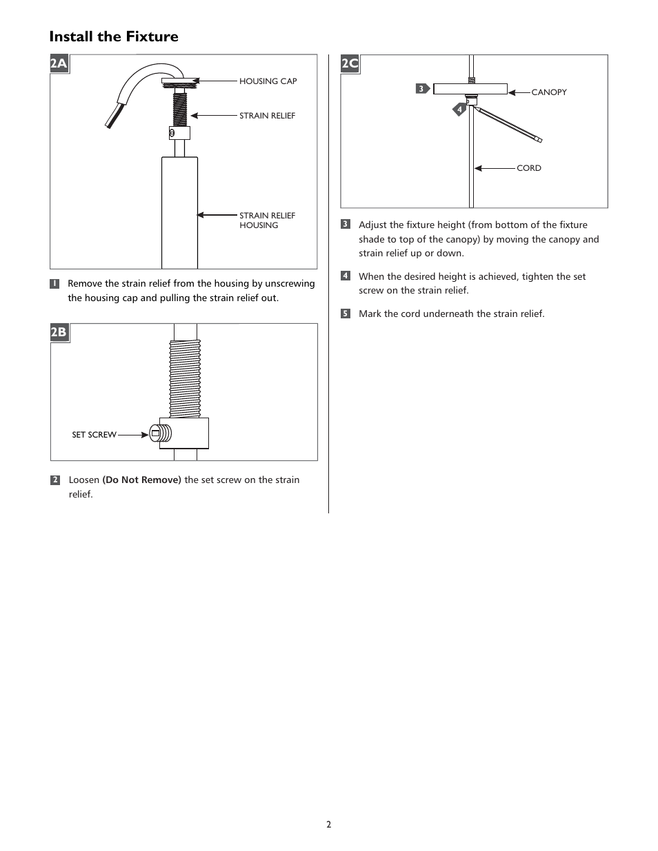 Install the fixture | LBL Lighting MEZZO P User Manual | Page 2 / 4