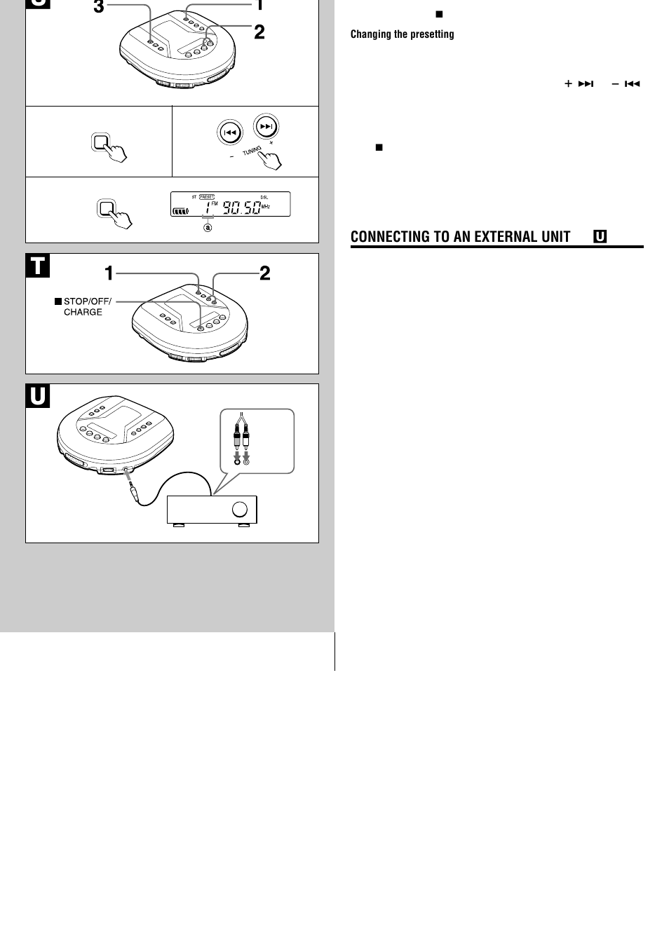 Connecting to an external unit → u, Xp-r220 (au) e page 2 | Aiwa XP-R220 User Manual | Page 8 / 8