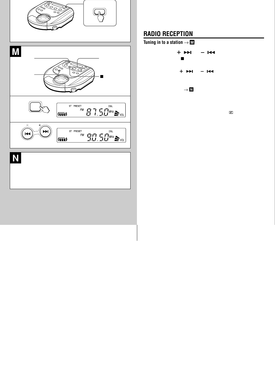 Radio reception | Aiwa XP-SR311 User Manual | Page 6 / 8