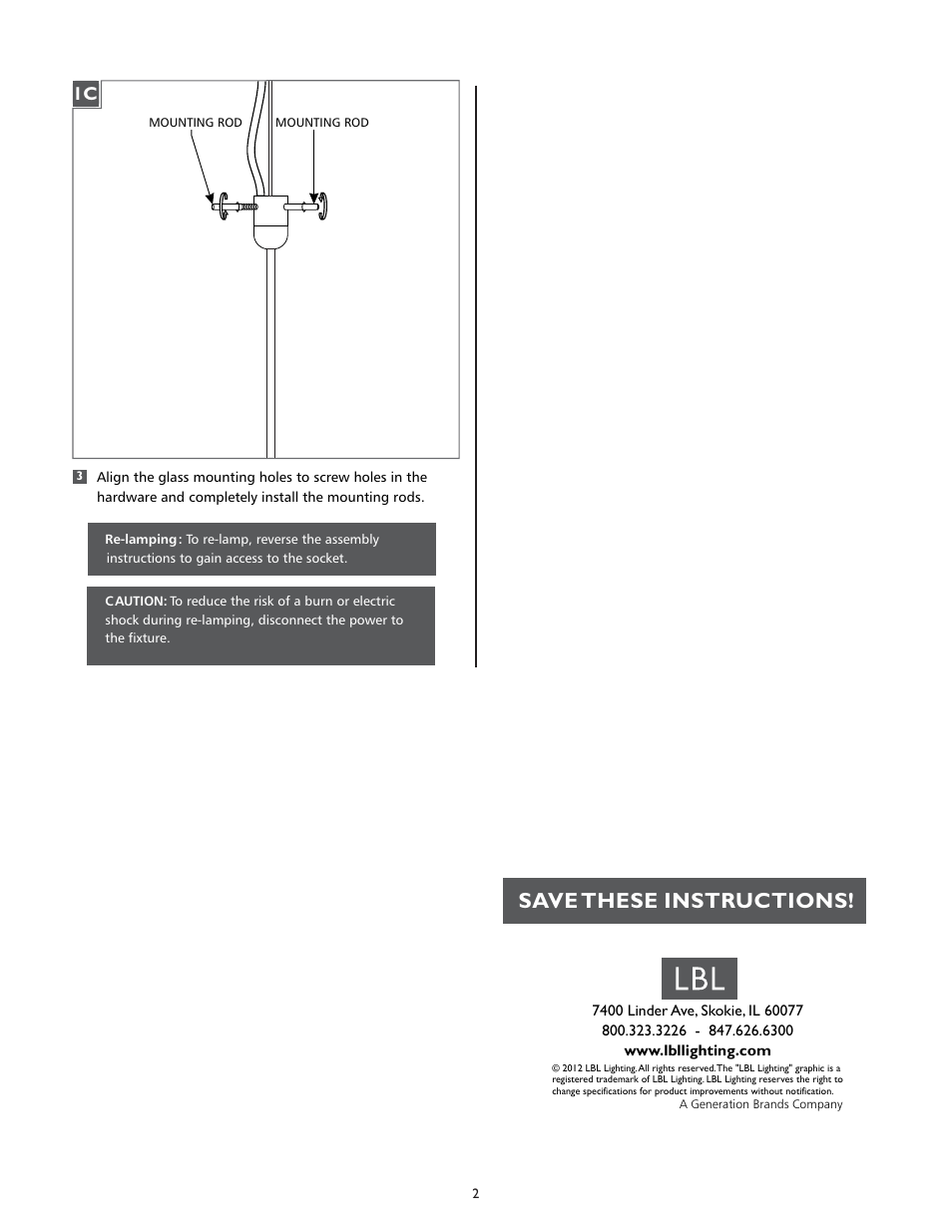 Save these instructions | LBL Lighting Julep SCF User Manual | Page 2 / 2