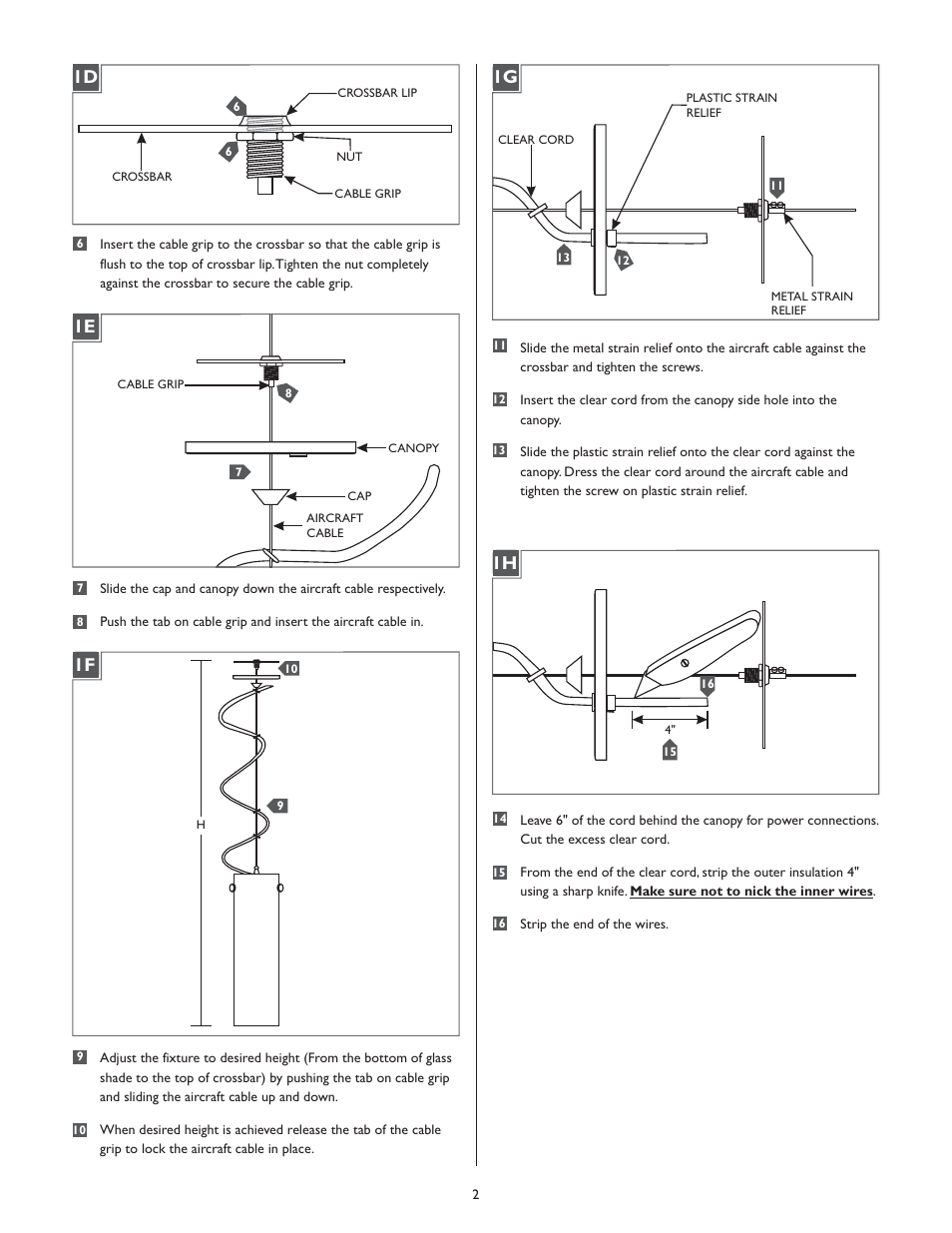 1d 1e, 1g 1h | LBL Lighting Juniper  SF User Manual | Page 2 / 4