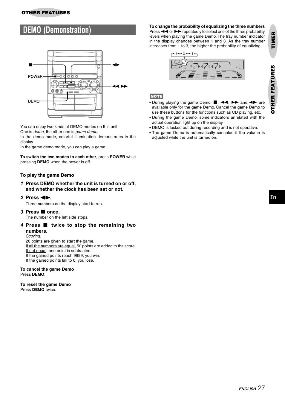 Demo (demonstration) | Aiwa CX-NHMT75 User Manual | Page 27 / 92