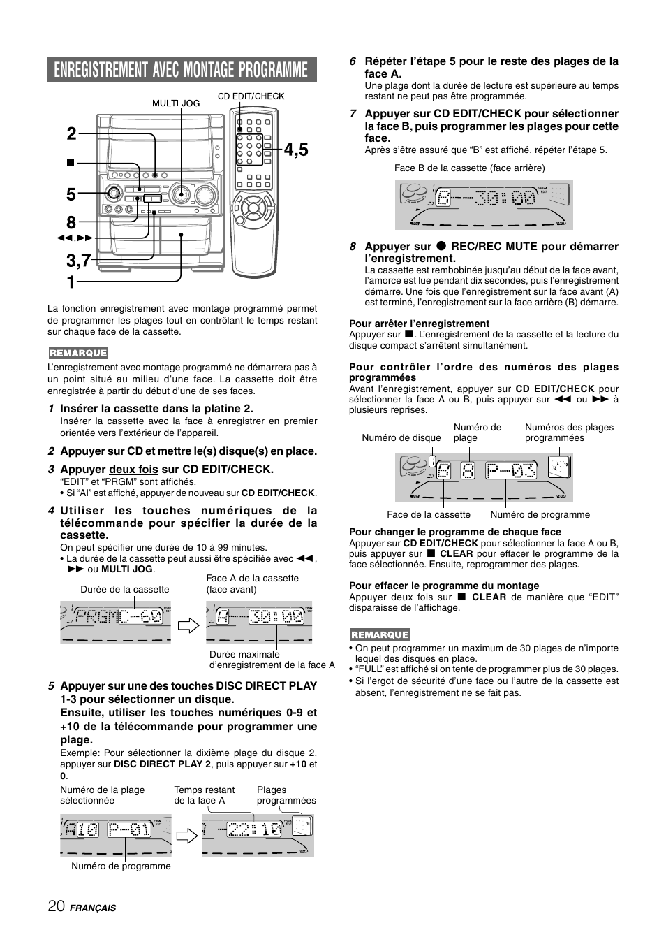 Enregistrement avec montage programme | Aiwa CX-NHMT75 User Manual | Page 81 / 92