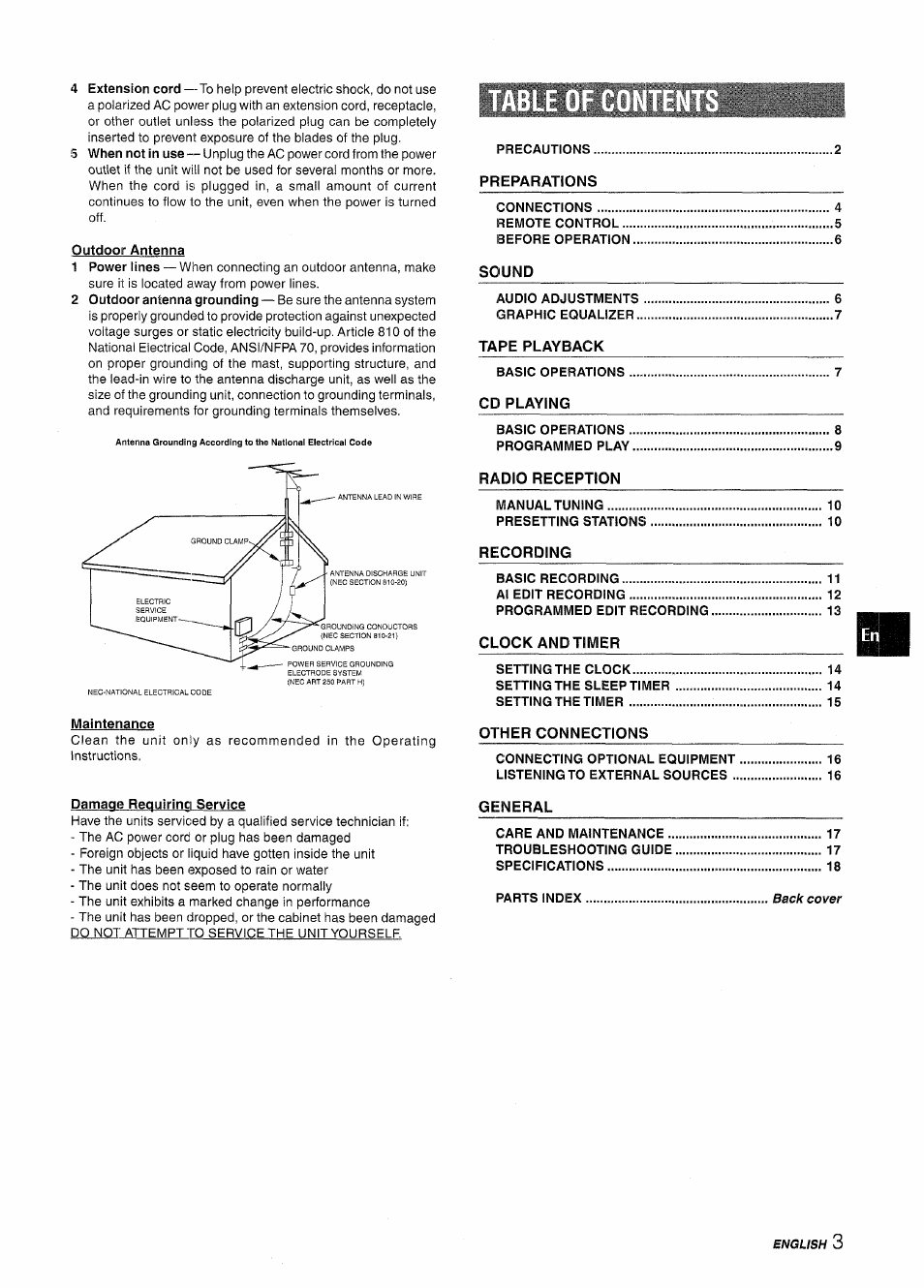 Aiwa NSX-A115 User Manual | Page 3 / 56