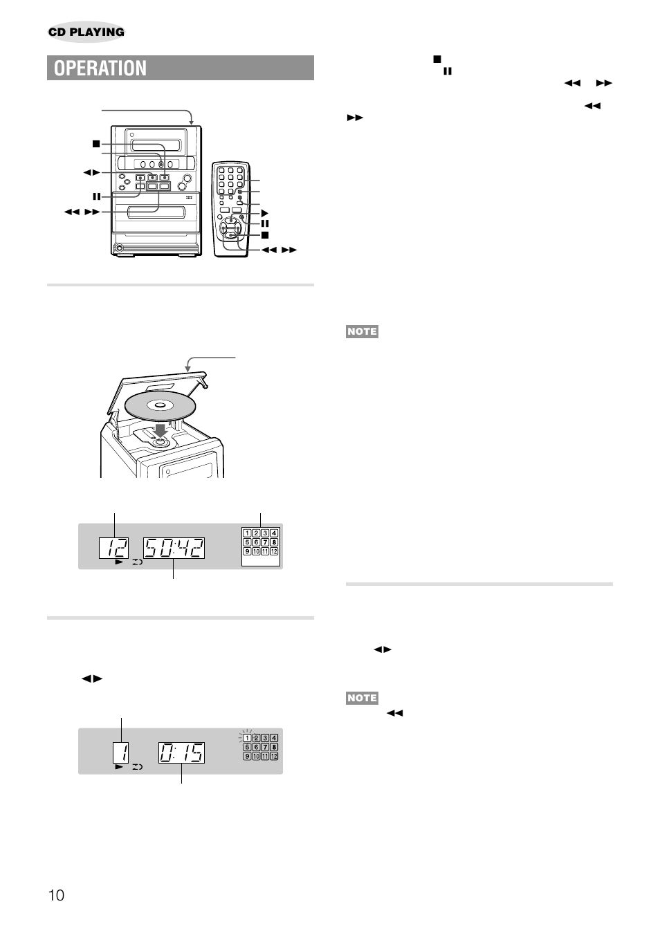 Operation, Loading a disc, Playing a disc | Random play | Aiwa LCX-357 User Manual | Page 10 / 62