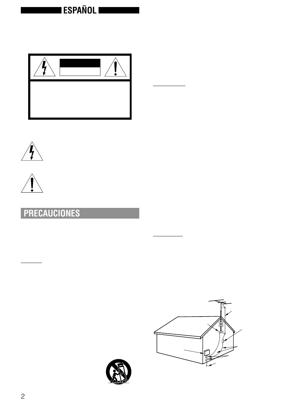 Español, Precauciones, Advertencia | Aiwa LCX-357 User Manual | Page 22 / 62