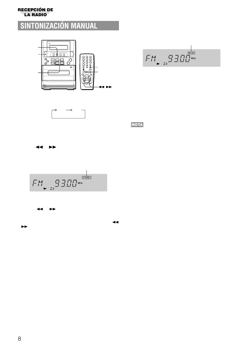 Sintonización manual | Aiwa LCX-357 User Manual | Page 28 / 62