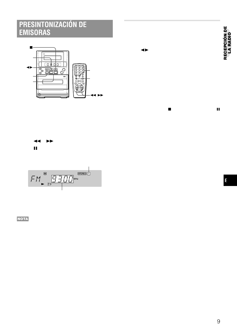 Presintonización de emisoras, Recepción mediante presintonía | Aiwa LCX-357 User Manual | Page 29 / 62