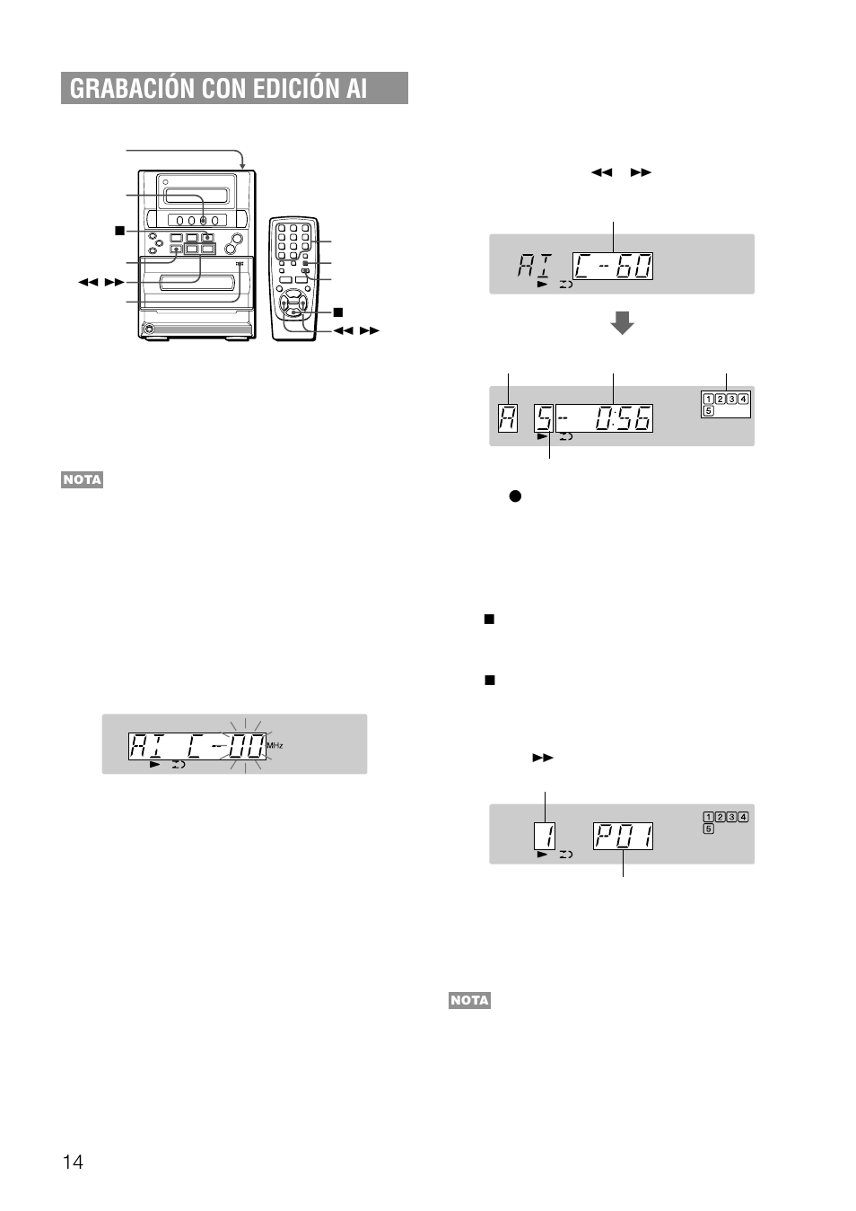 Grabación con edición ai | Aiwa LCX-357 User Manual | Page 34 / 62