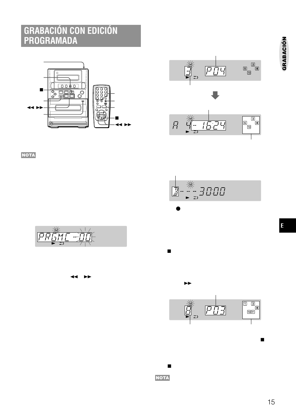 Grabación con edición programada | Aiwa LCX-357 User Manual | Page 35 / 62