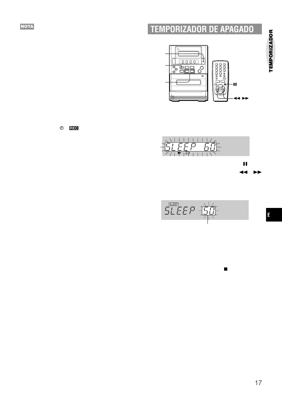 Temporizador de apagado | Aiwa LCX-357 User Manual | Page 37 / 62