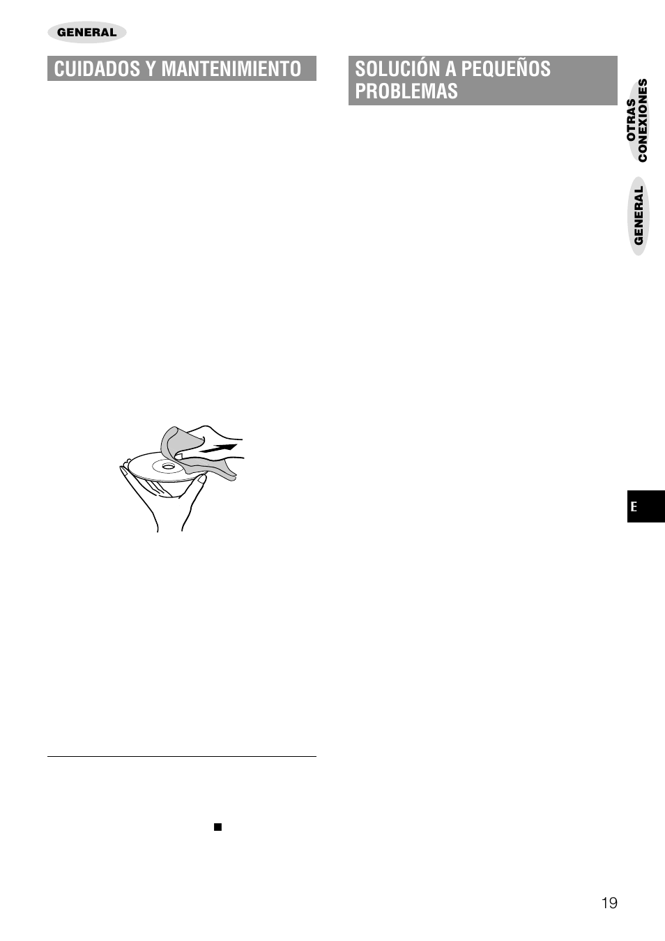 Cuidados y mantenimiento, Solución a pequeños problemas | Aiwa LCX-357 User Manual | Page 39 / 62