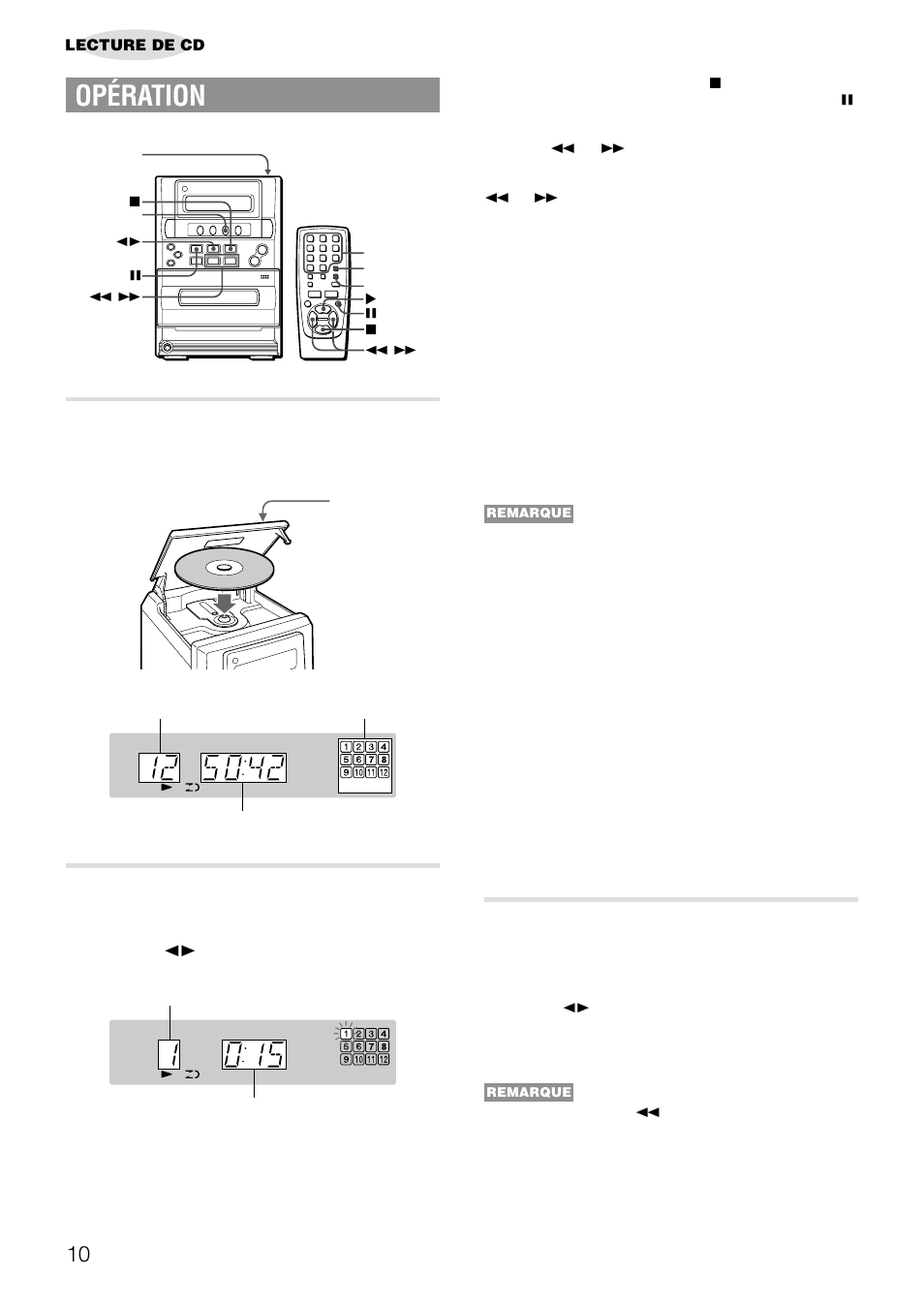 Opération, Chargement d'un disque, Lecture d'un disque | Lecture aléatoire | Aiwa LCX-357 User Manual | Page 50 / 62