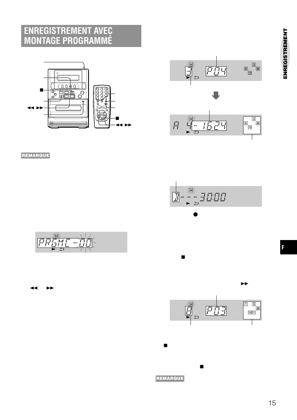 Enregistrement avec montage programmé | Aiwa LCX-357 User Manual | Page 55 / 62
