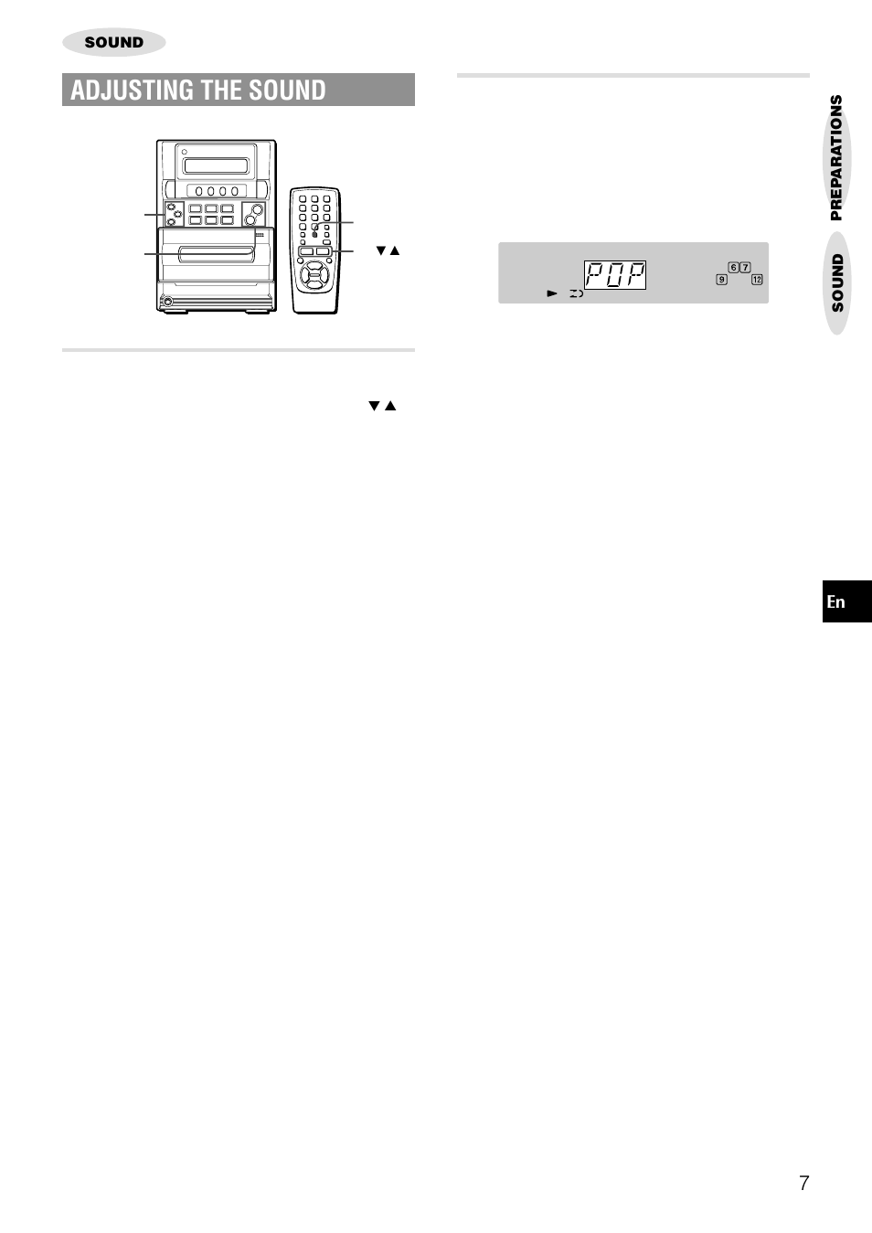 Adjusting the sound, Adjusting the volume, Graphic equalizer | Aiwa LCX-357 User Manual | Page 7 / 62