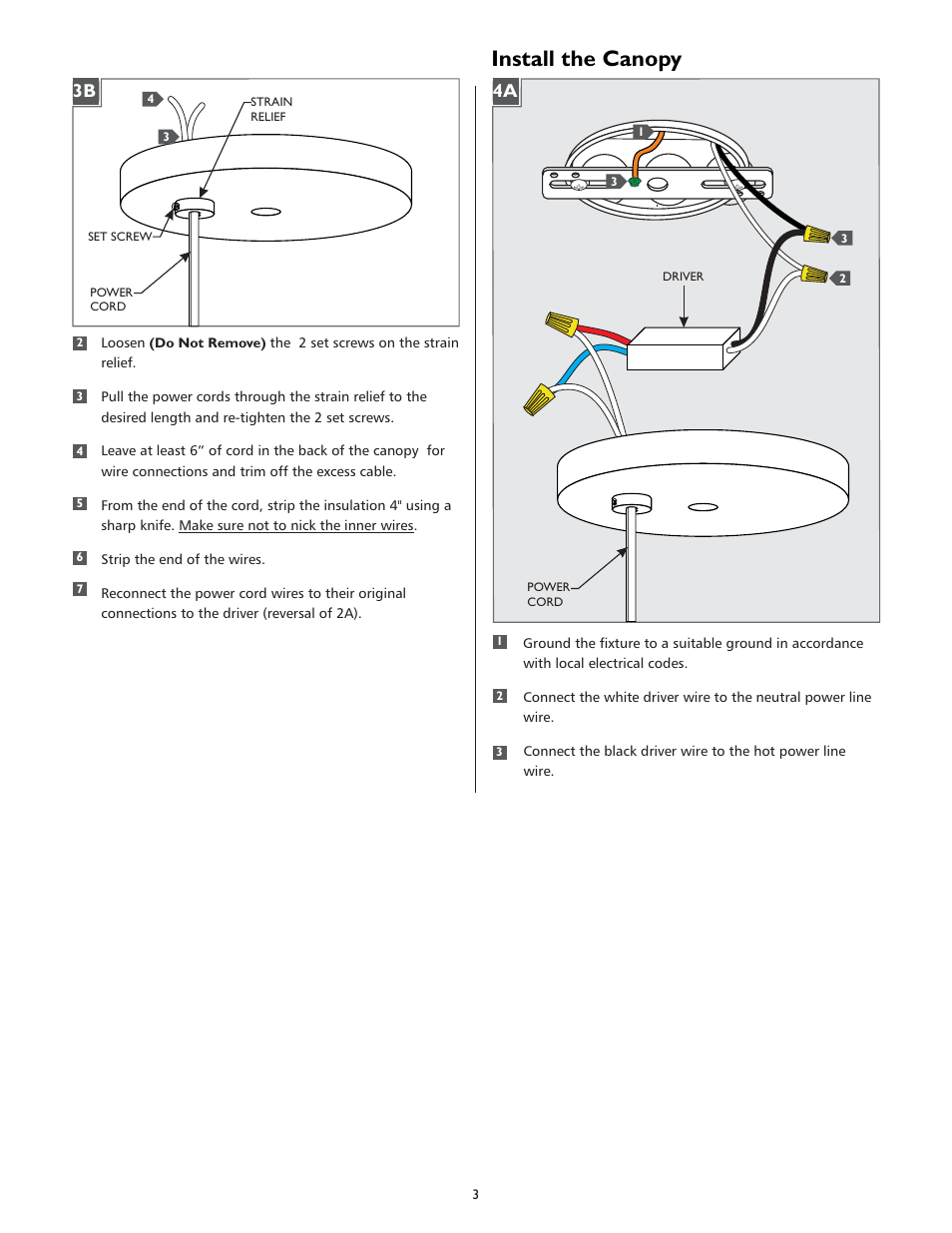 Install the canopy | LBL Lighting Calix 7-Light User Manual | Page 3 / 4