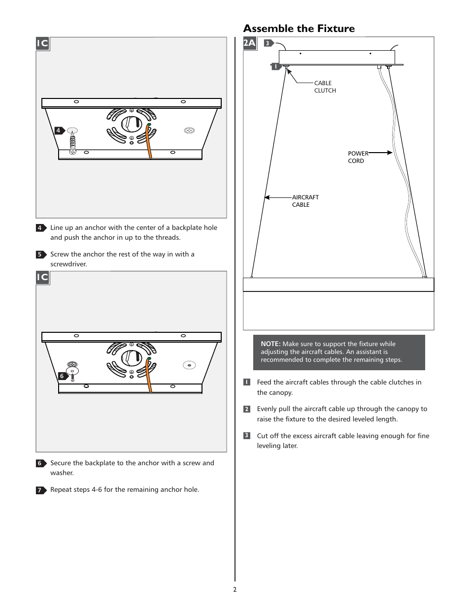 Assemble the fixture | LBL Lighting Vitre Rectangle S User Manual | Page 2 / 4