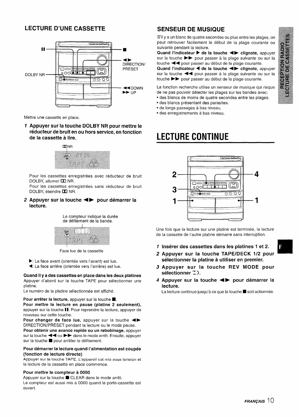 Lecture continue | Aiwa NSX-AV900 User Manual | Page 63 / 80