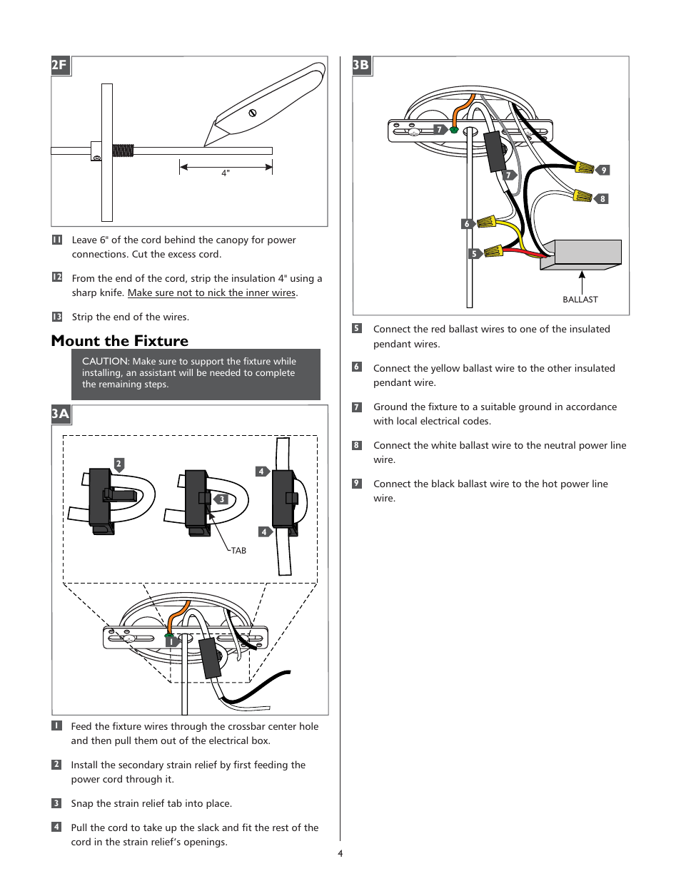 Mount the fixture | LBL Lighting Constellation Grande SCF User Manual | Page 4 / 8