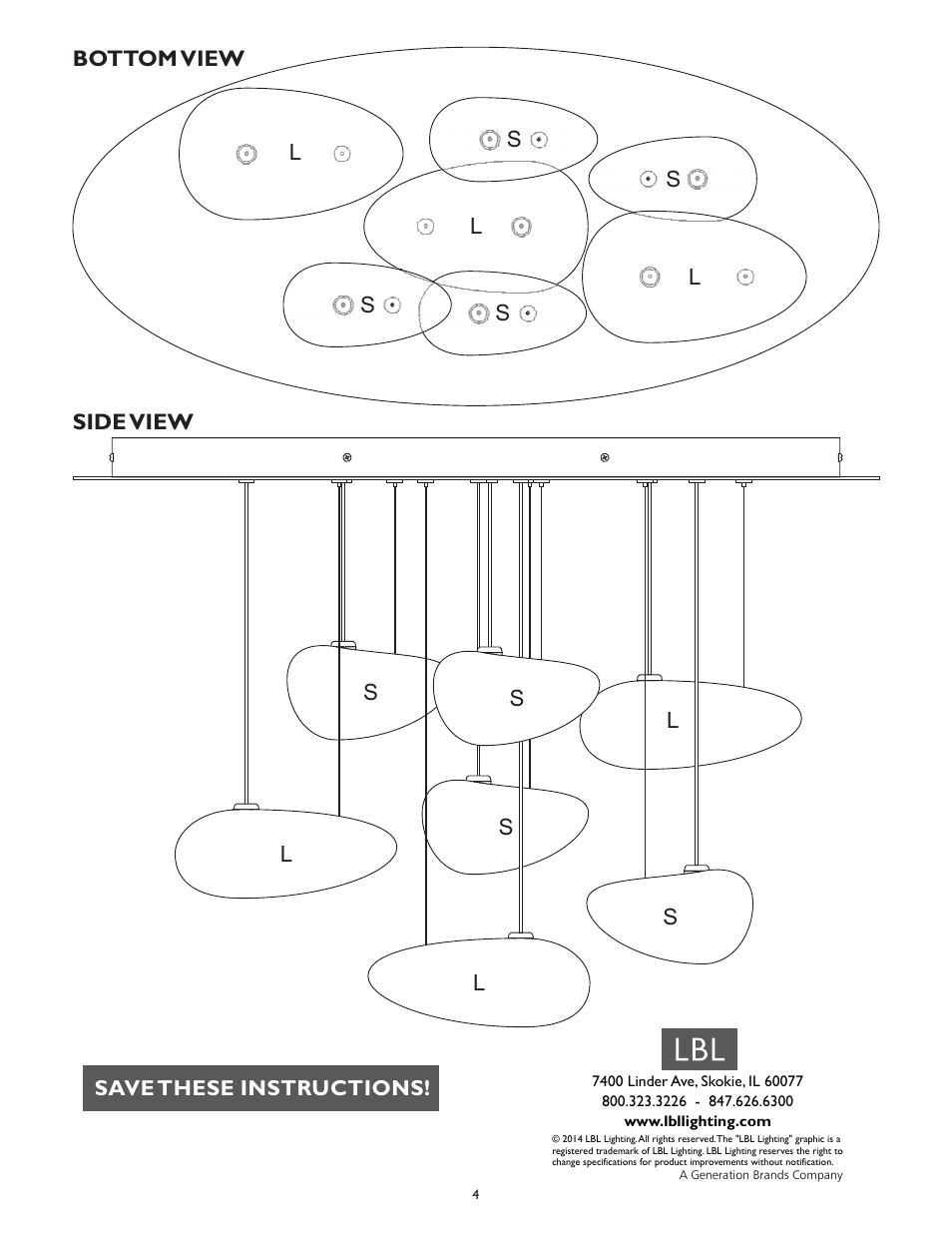 LBL Lighting Constellation Chandelier User Manual | Page 4 / 4