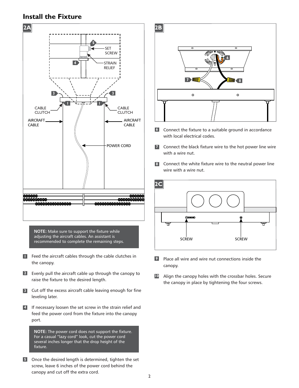 Install the fixture | LBL Lighting Roka S User Manual | Page 2 / 4