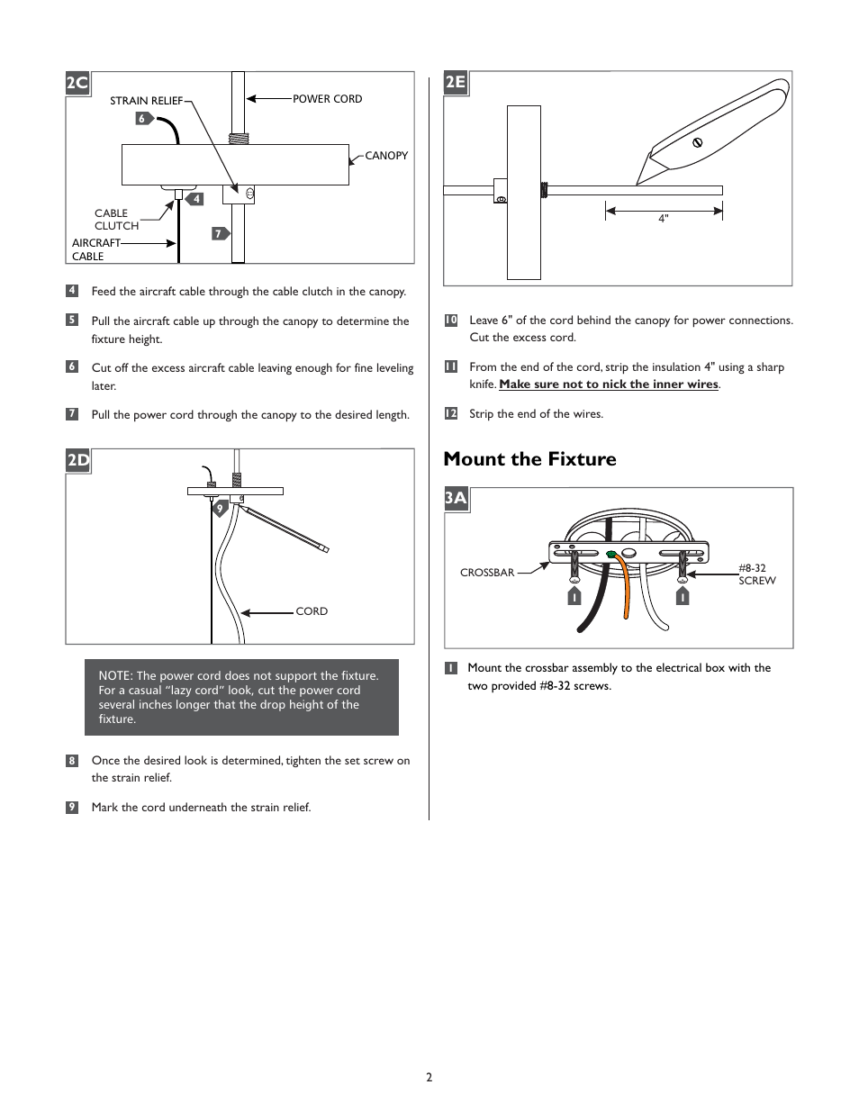 Mount the fixture | LBL Lighting Scarlett SD User Manual | Page 2 / 4
