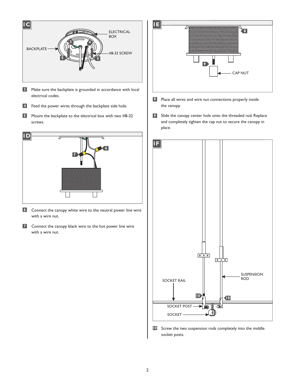 1e 1f | LBL Lighting Baybridge 5 Light Chandelier CH User Manual | Page 2 / 4