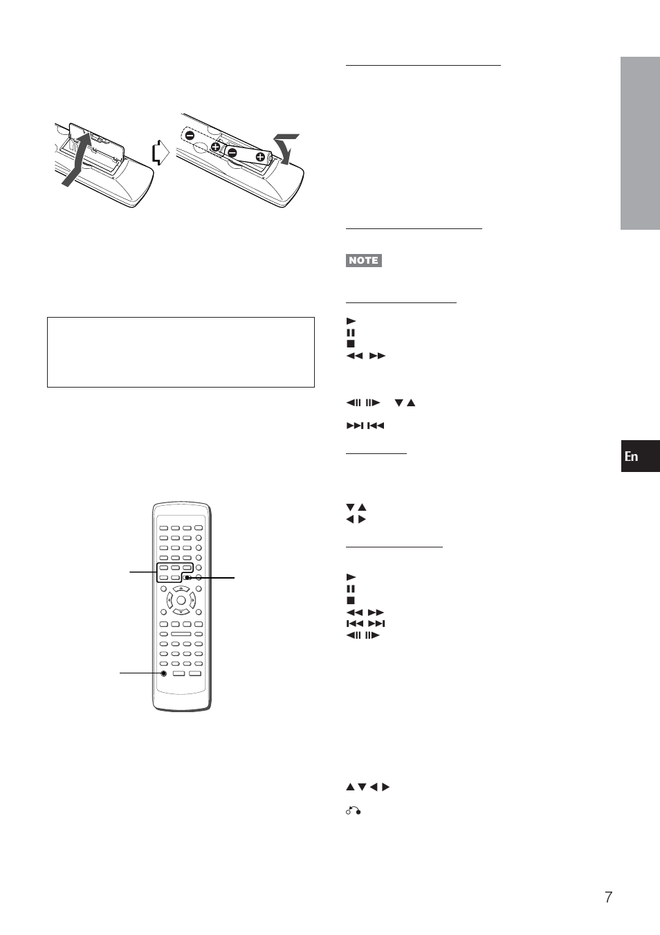 About the remote control | Aiwa AV-NW31 User Manual | Page 7 / 20