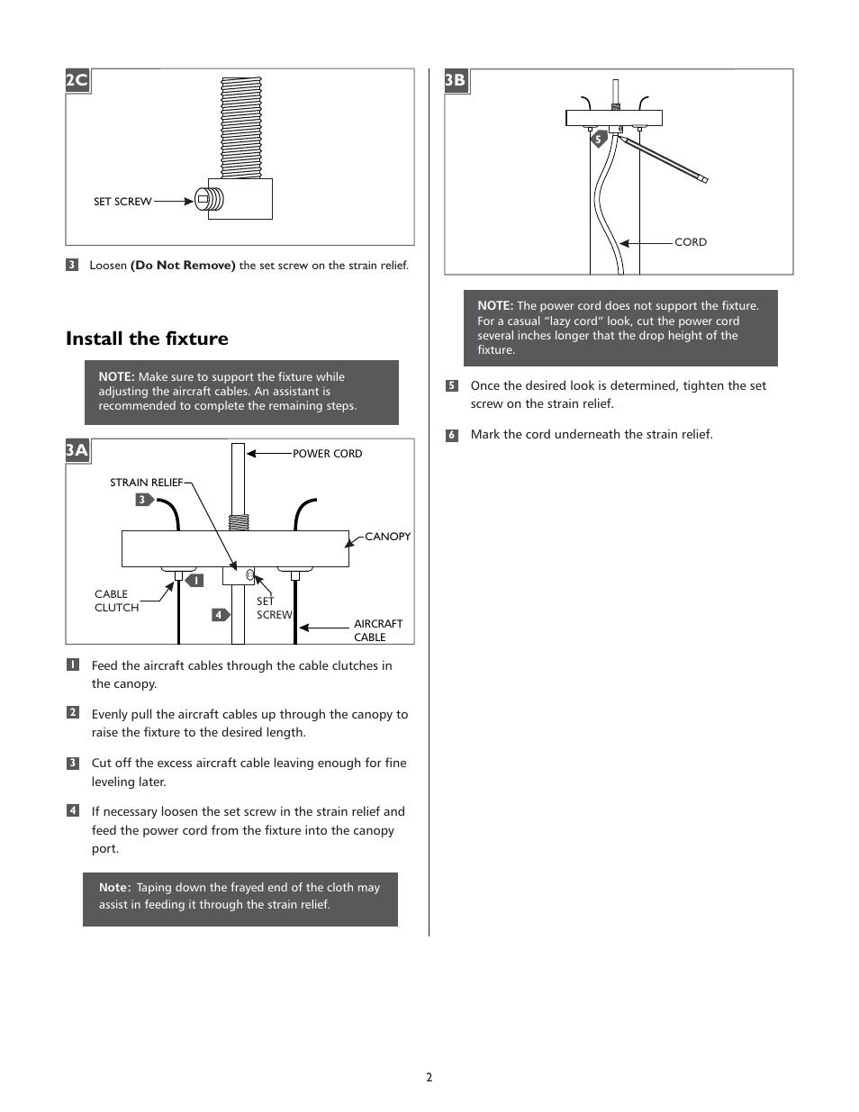 Install the fixture | LBL Lighting Chicago Jazz SCF User Manual | Page 2 / 4