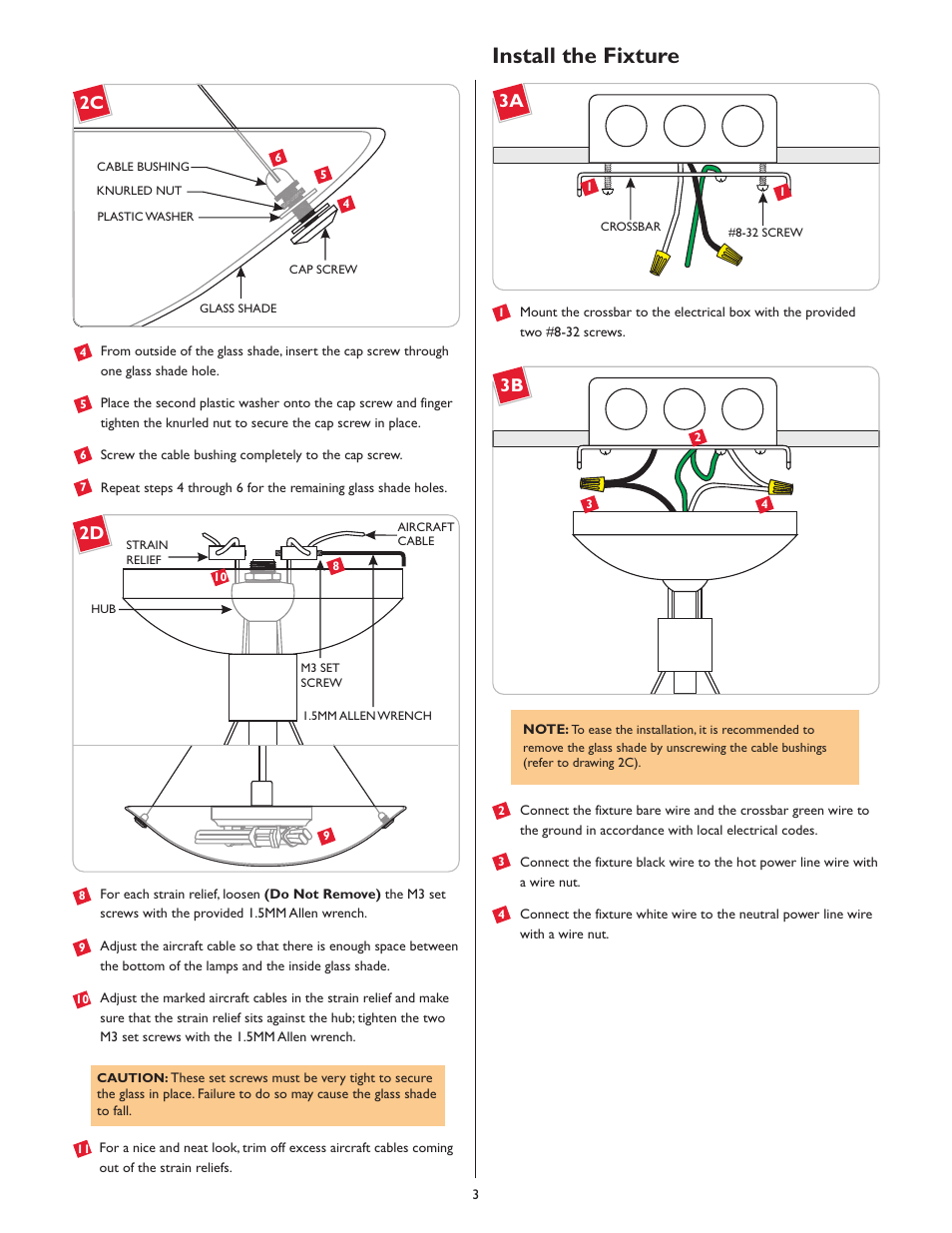 Install the fixture | LBL Lighting Ambra SPCF User Manual | Page 3 / 4