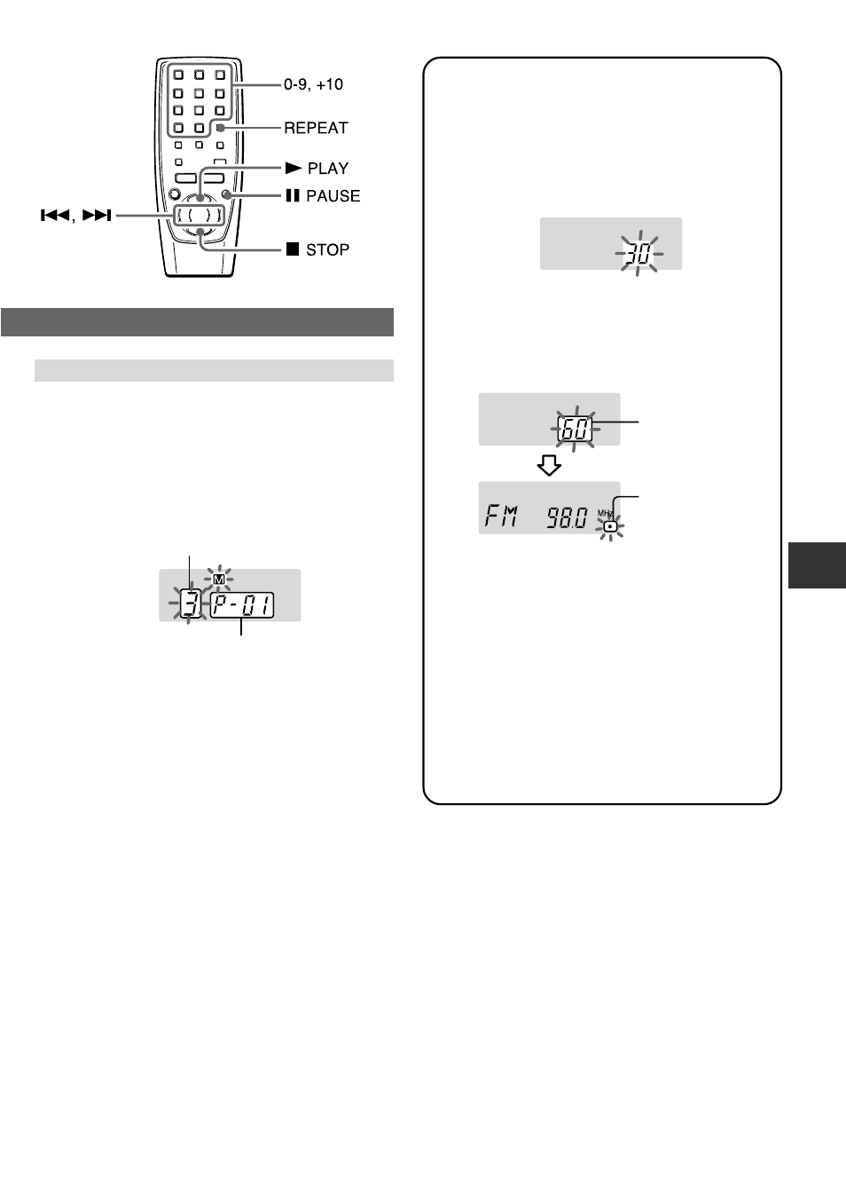 Programmed play, Setting the sleep timer | Aiwa CA-DW539 User Manual | Page 9 / 12