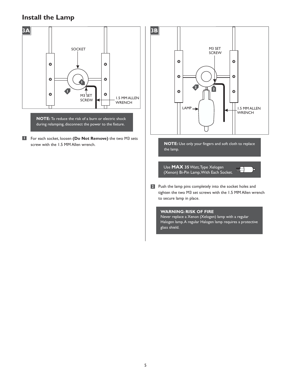 Install the lamp | LBL Lighting Tubes 7 SP User Manual | Page 5 / 8