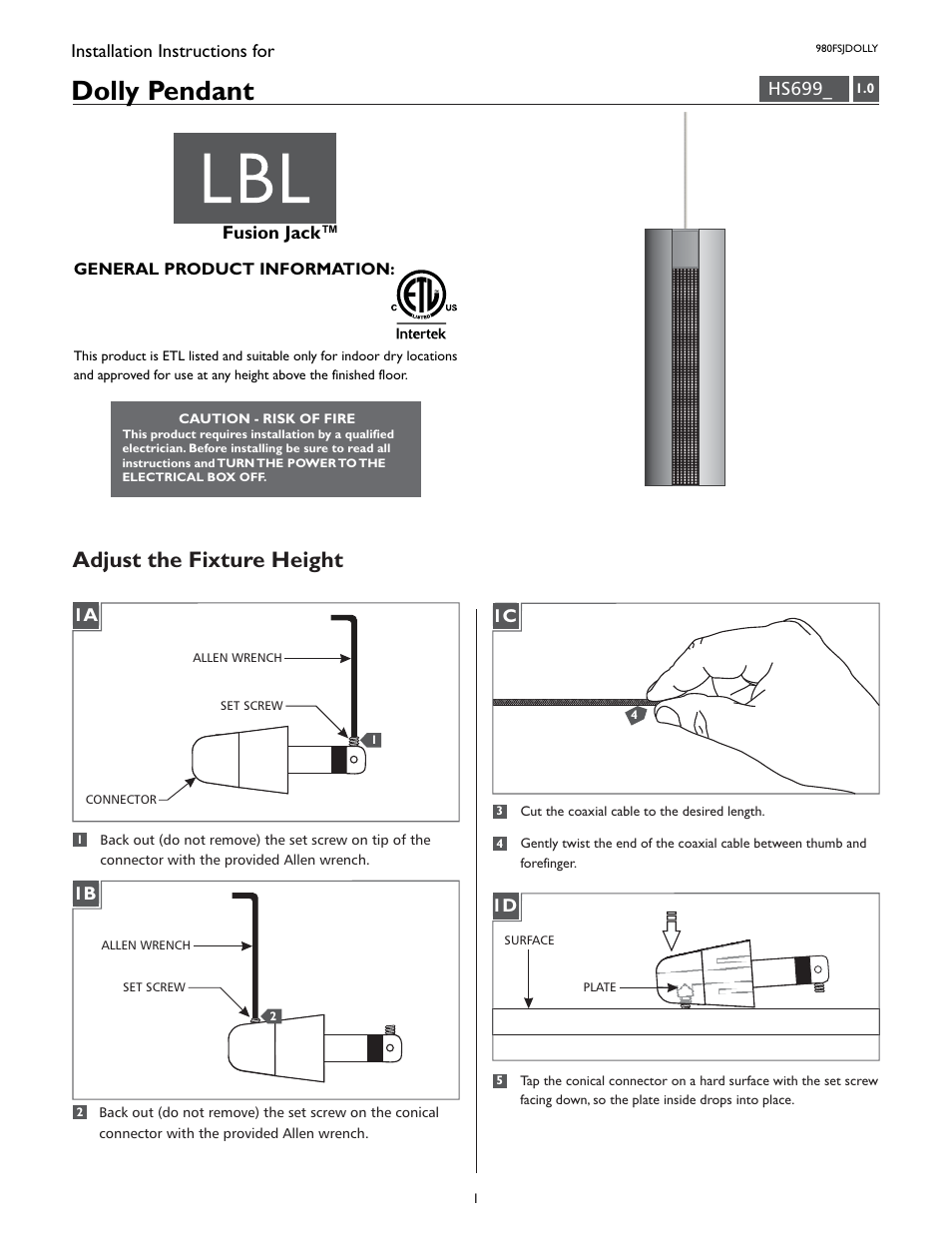 LBL Lighting Dolly User Manual | 2 pages