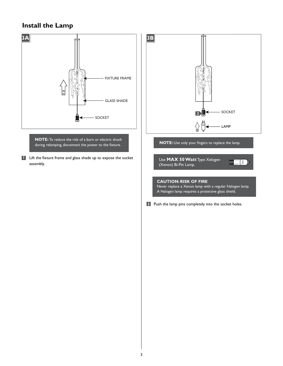 Install the lamp | LBL Lighting Luxa User Manual | Page 3 / 4