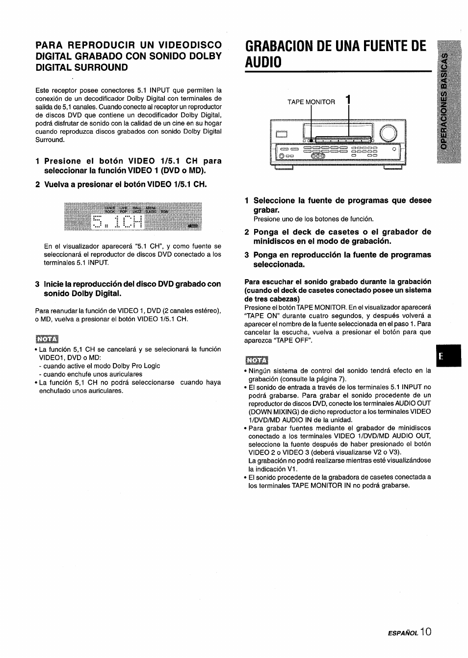 Grabacion de una fuente de audid, Grabacion de una fuente de audio | Aiwa AV-D25 User Manual | Page 29 / 56