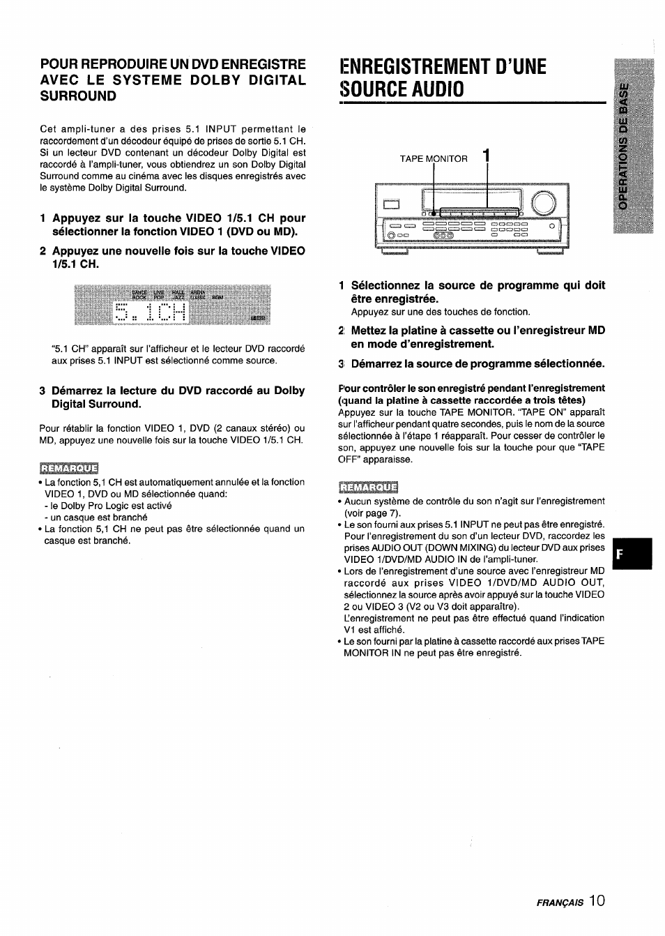 Enregistrement d’une source audio, Enregistrement d'une source audio | Aiwa AV-D25 User Manual | Page 47 / 56