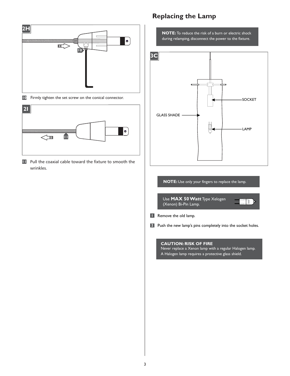 Replacing the lamp | LBL Lighting Mini-Rhythm User Manual | Page 3 / 4