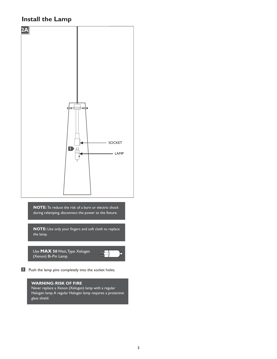 Install the lamp | LBL Lighting Bonn User Manual | Page 3 / 4