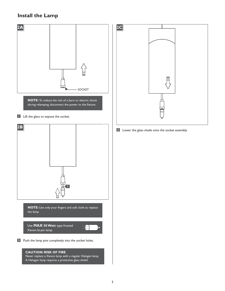 Install the lamp | LBL Lighting Horizon User Manual | Page 3 / 4