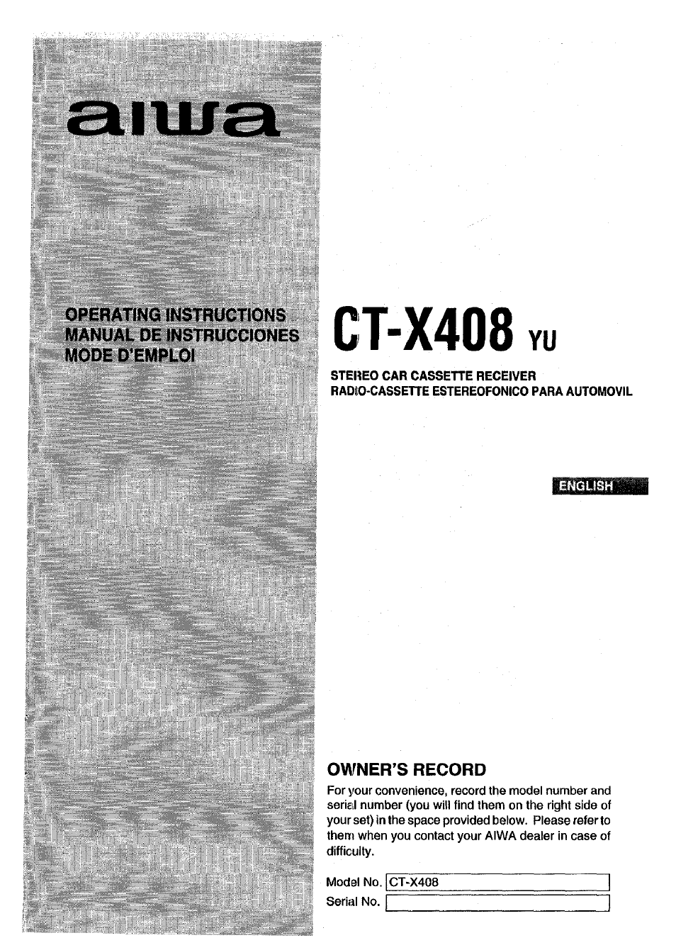 Aiwa ICT-X40B User Manual | 16 pages