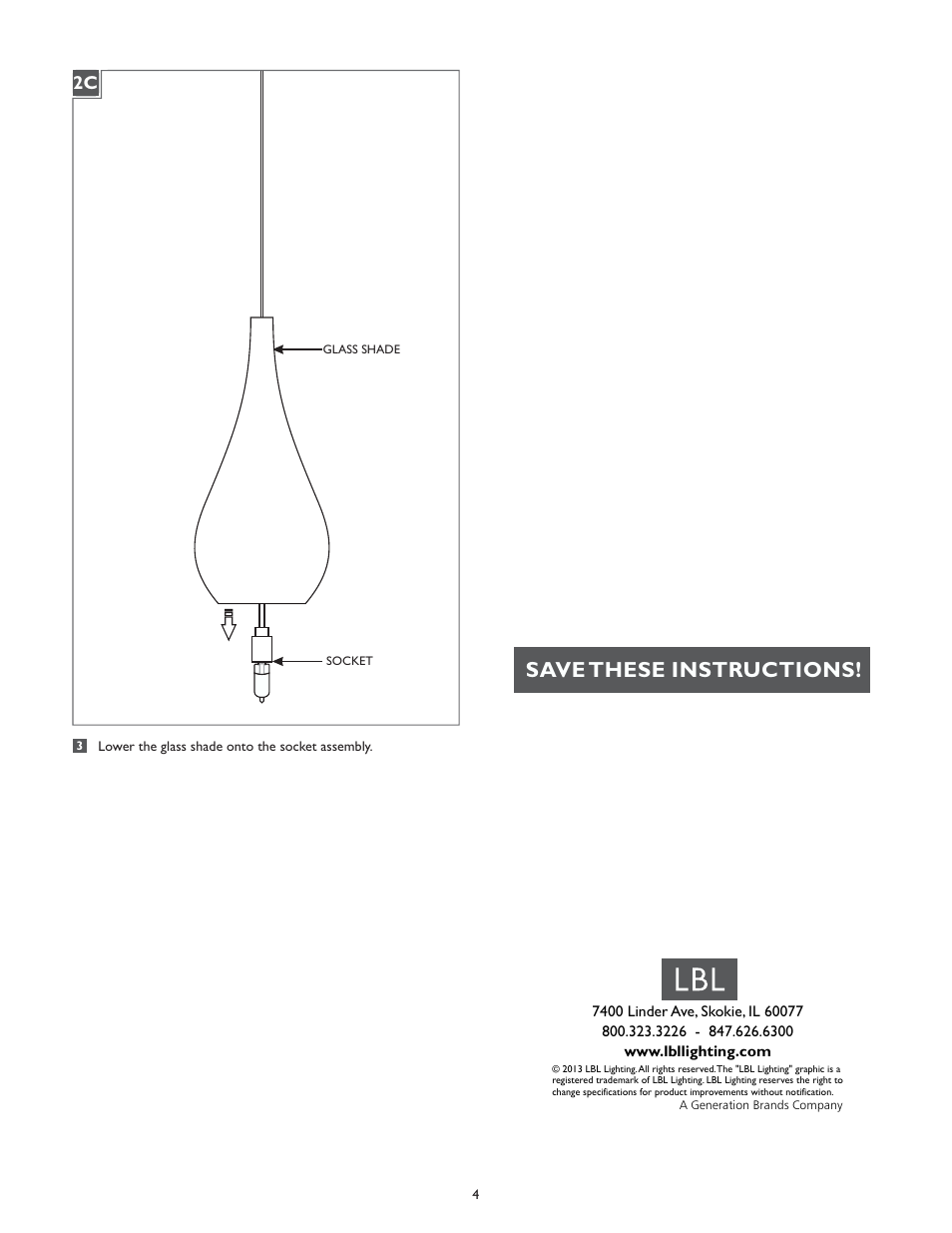 Save these instructions | LBL Lighting Seguro User Manual | Page 4 / 4