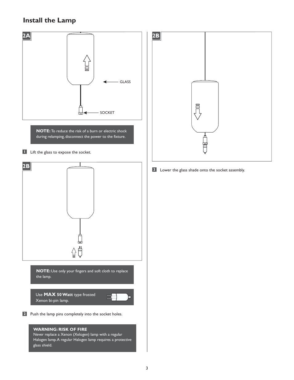 Install the lamp | LBL Lighting Mini-Aiko P User Manual | Page 3 / 4