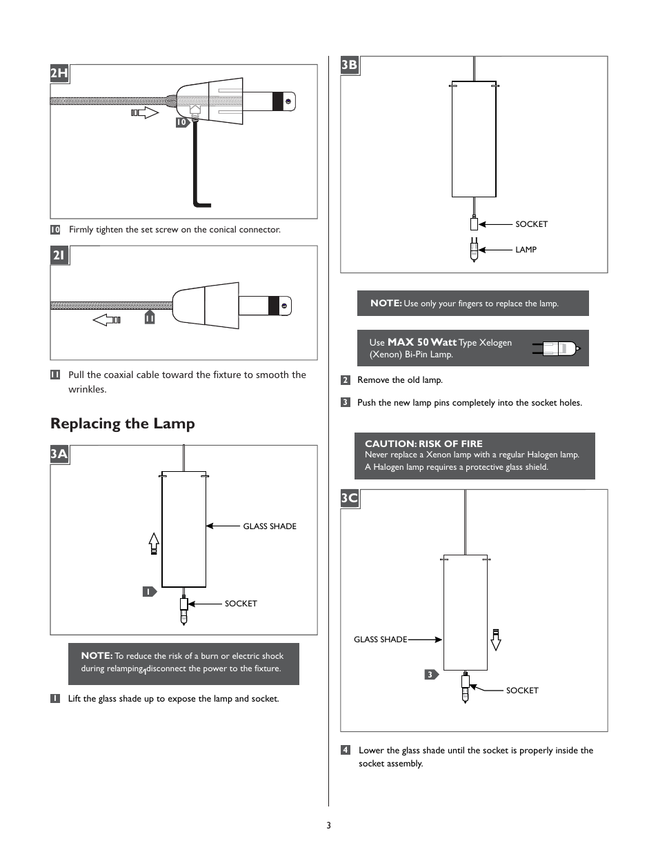 Replacing the lamp | LBL Lighting Dahling User Manual | Page 3 / 4