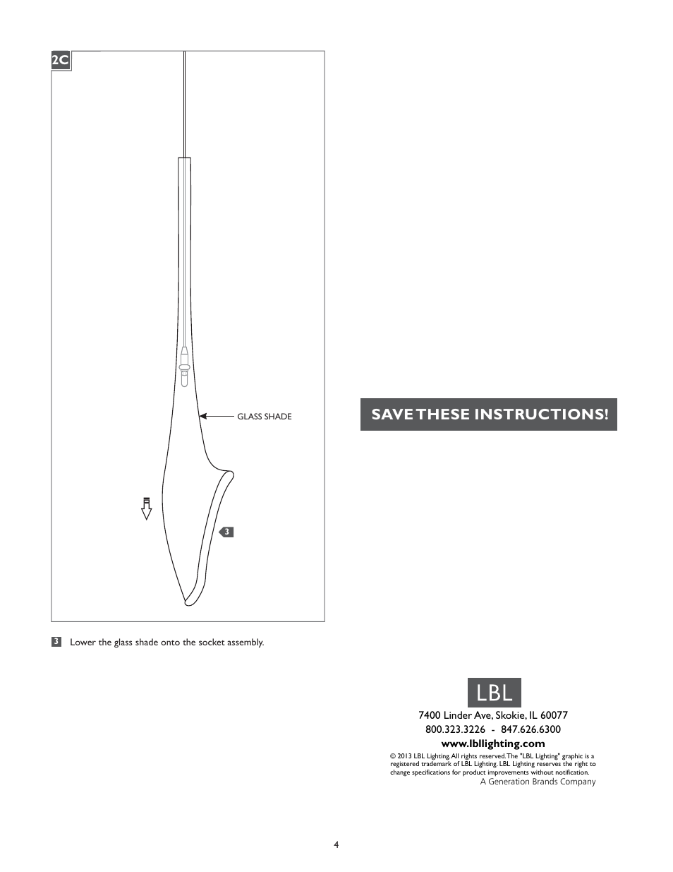 Save these instructions | LBL Lighting Mini-Lily User Manual | Page 4 / 4