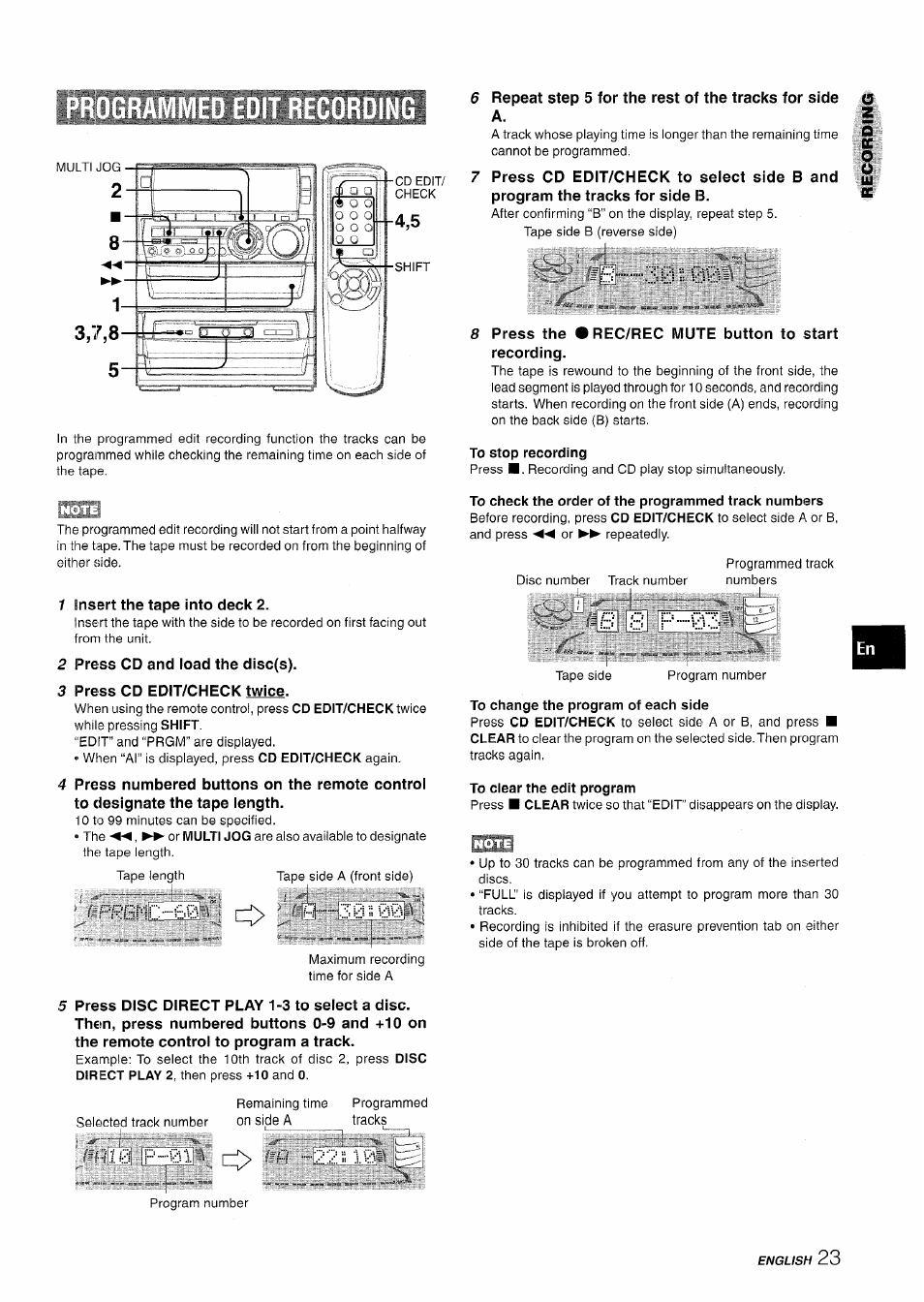 Programm, F'renc 60 h 30, F'renc 60 h 0 0 | Aiwa NSX-A888 User Manual | Page 23 / 92